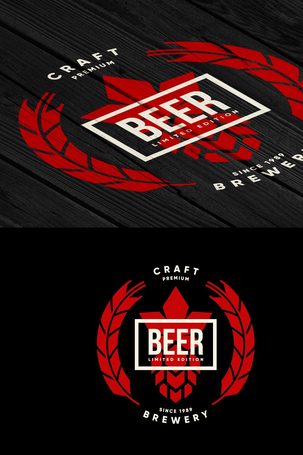 Craft beer brewery vector logo pinterest preview image.