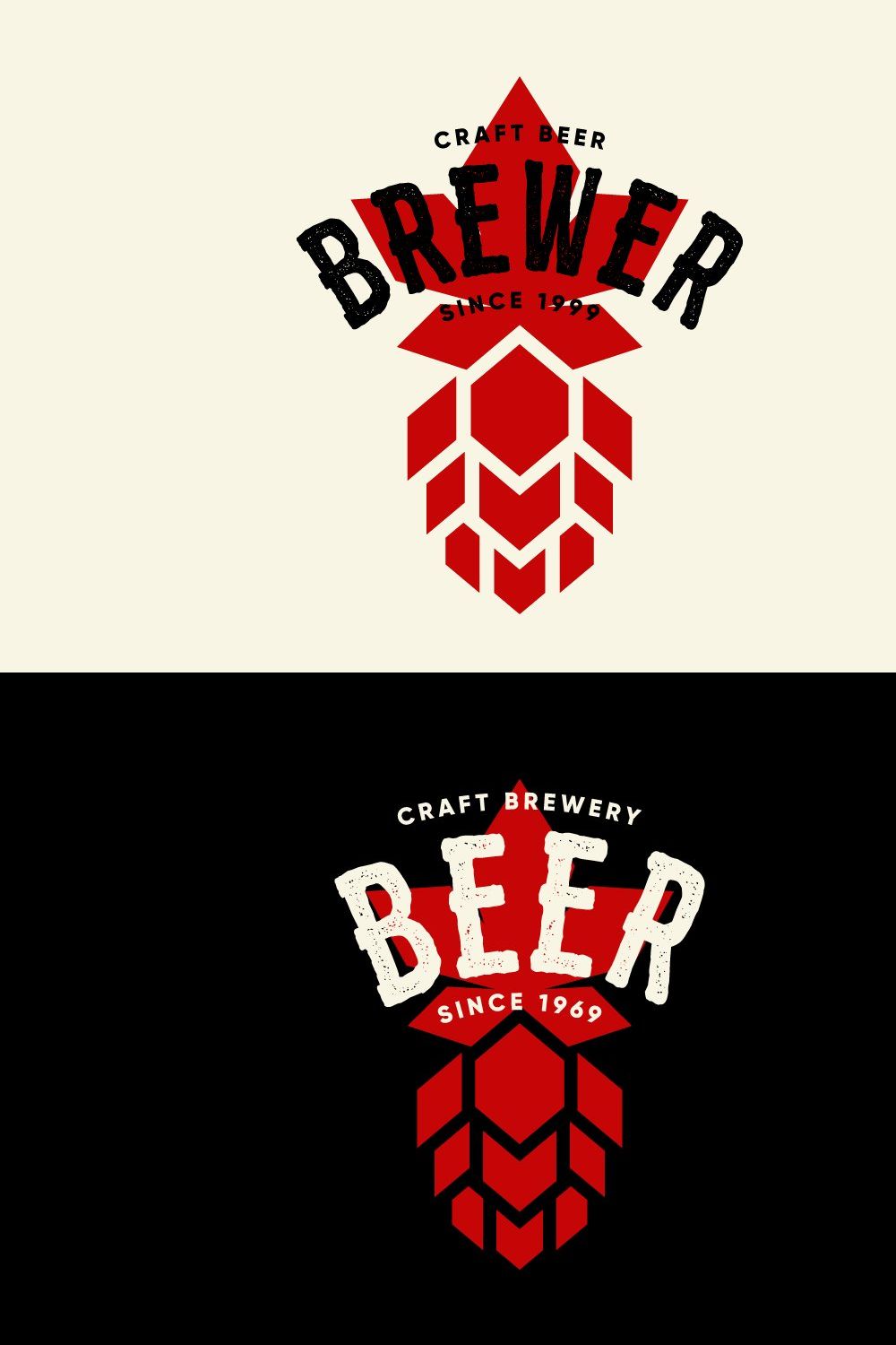 Craft beer brewery vector logo pinterest preview image.