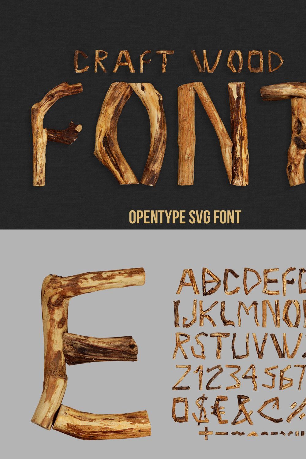 Craft Wood Font pinterest preview image.