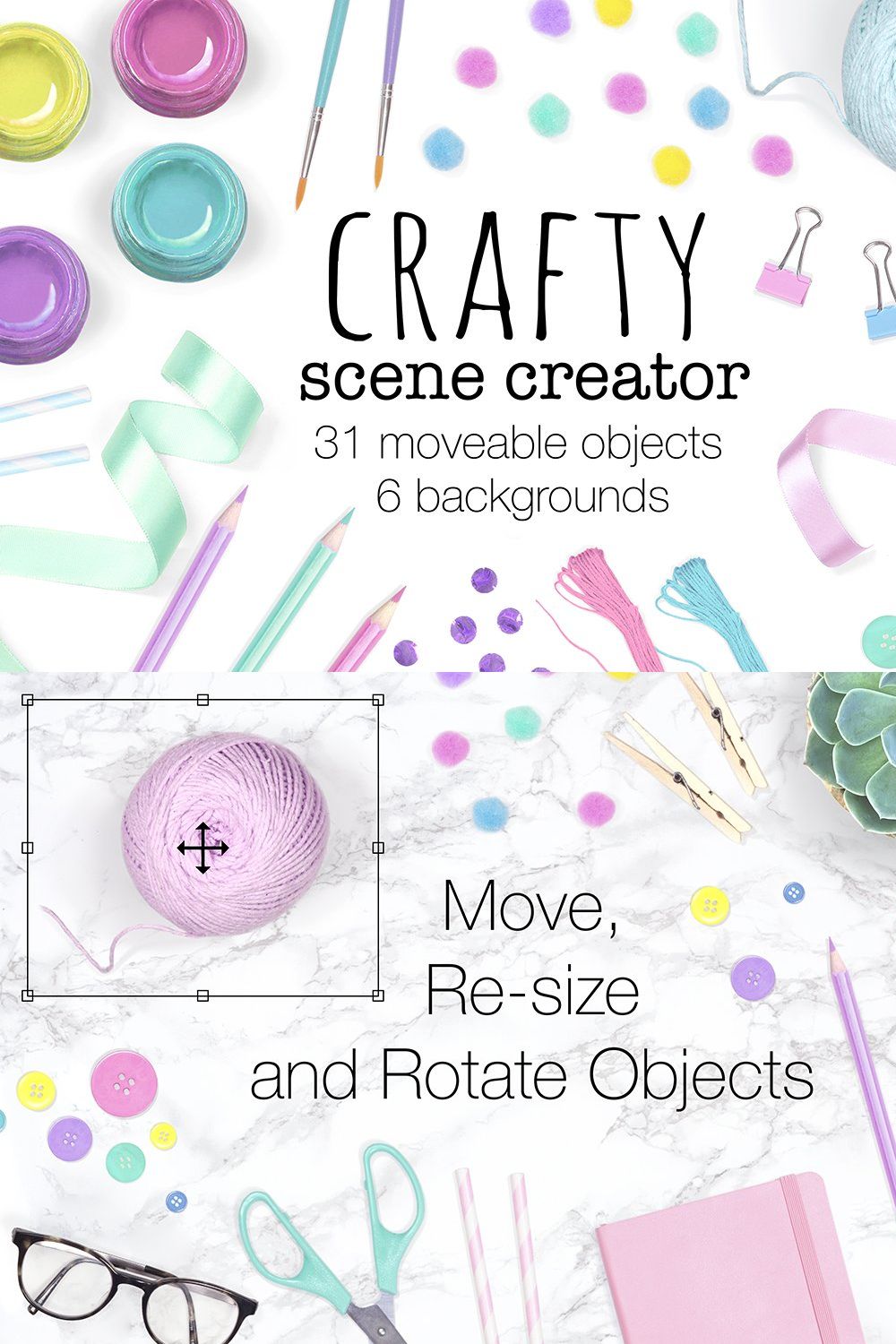 Crafty Scene Creator - Top View pinterest preview image.