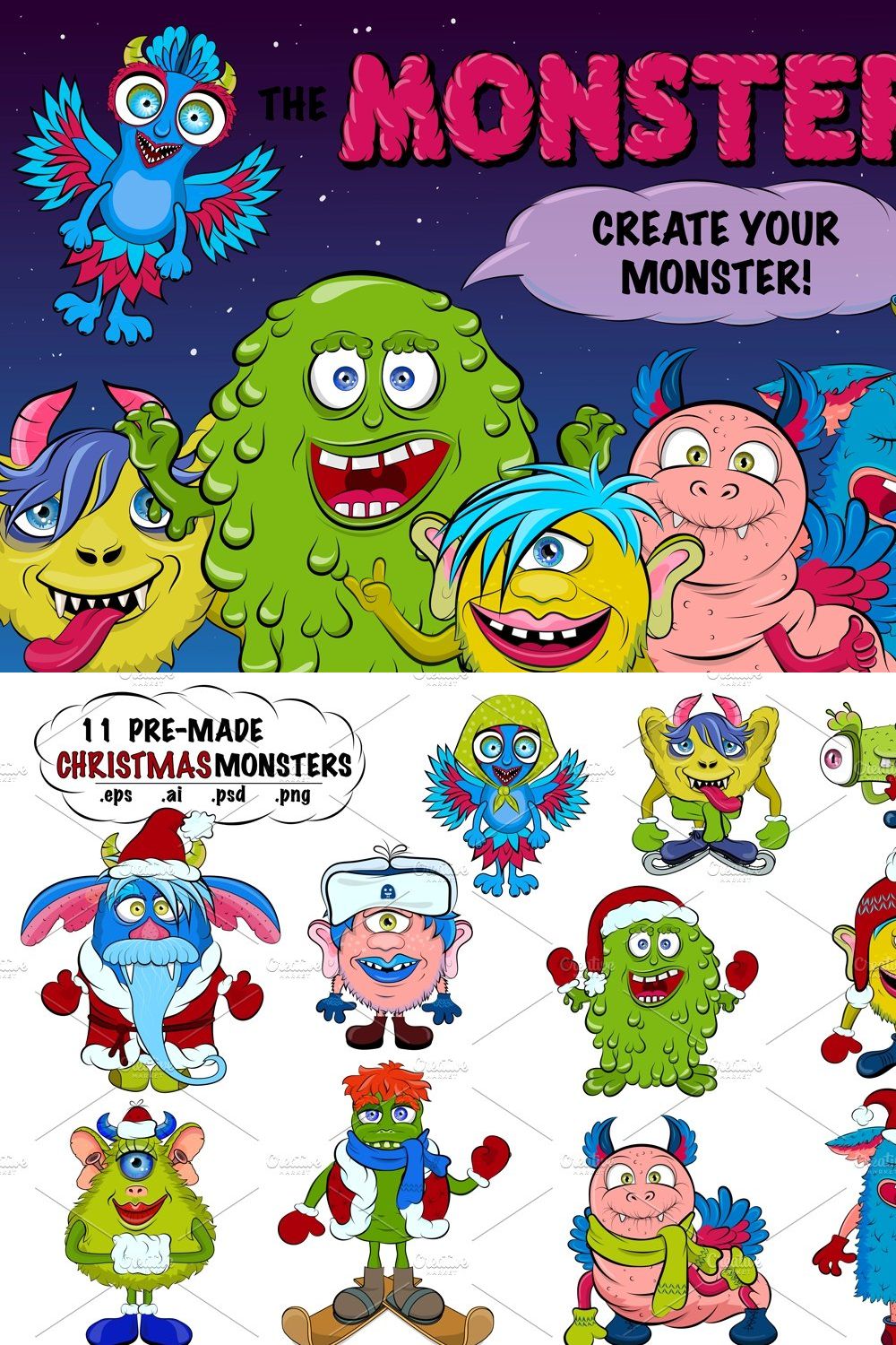 Creation Kit Monsters pinterest preview image.