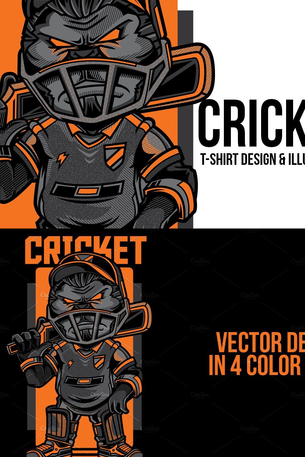 Cricket Illustration pinterest preview image.