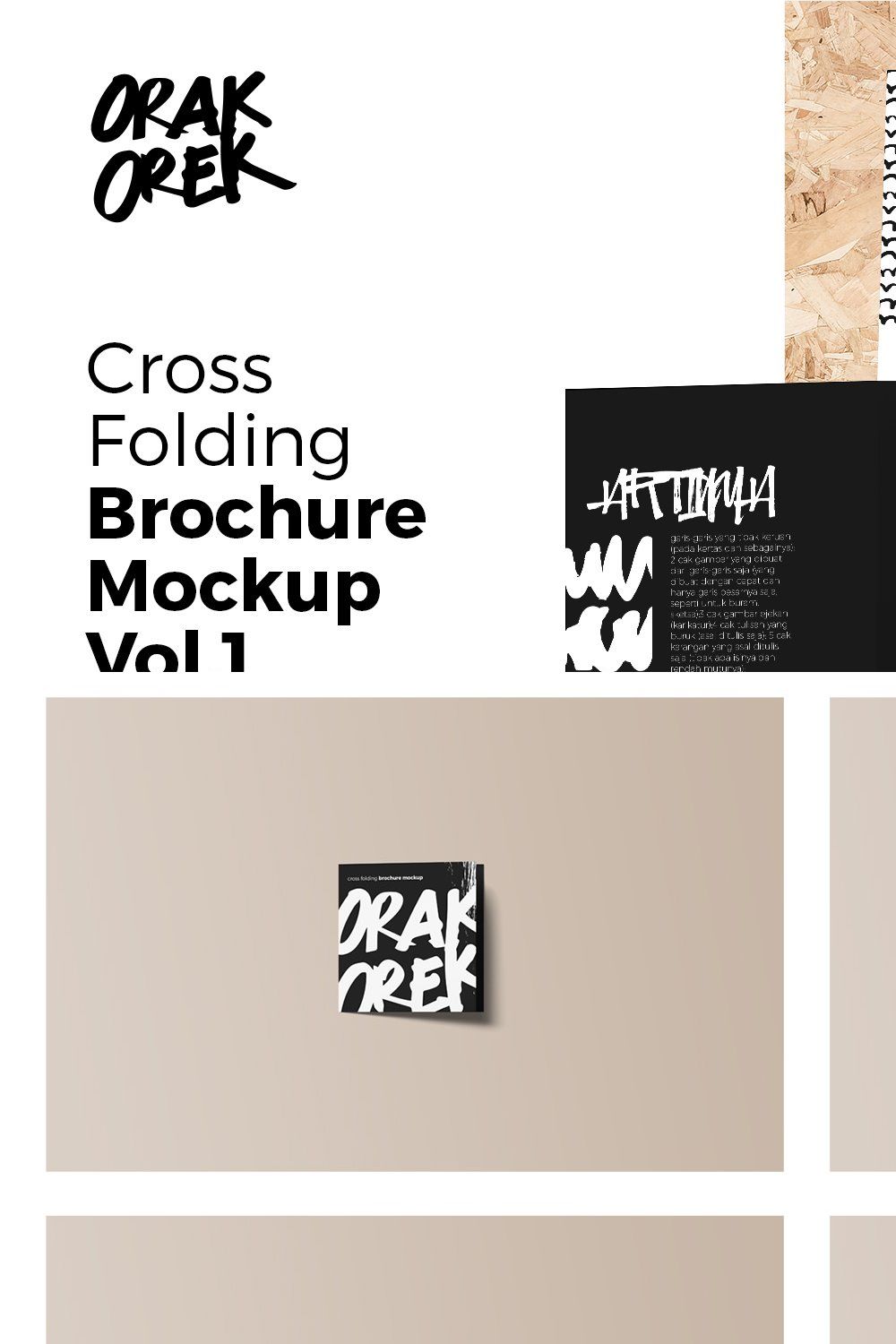 Cross Folding Brochure Mockup Vol.1 pinterest preview image.