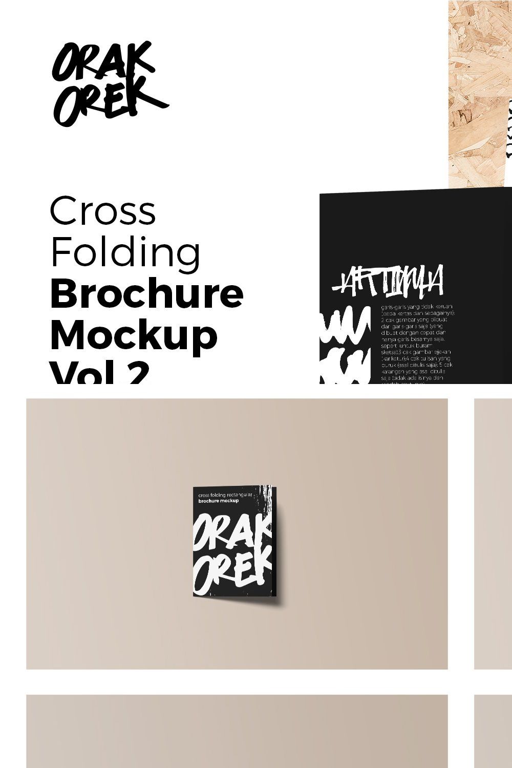 Cross Folding Brochure Mockup Vol.2 pinterest preview image.