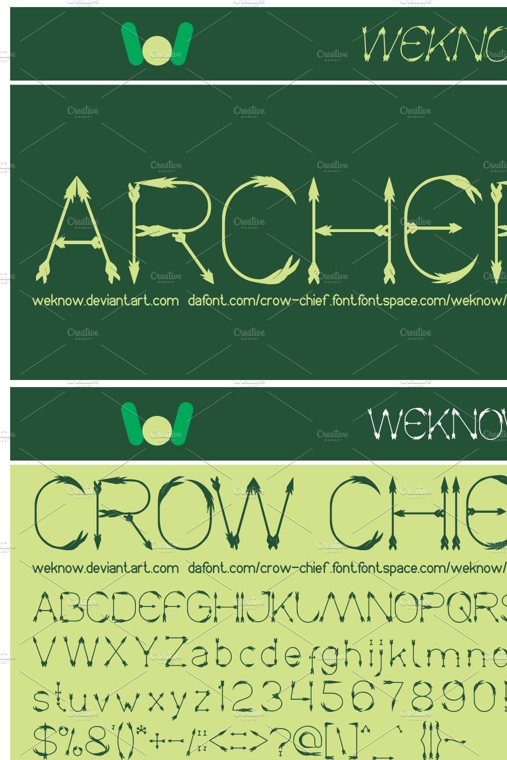 Crow Chief font pinterest preview image.