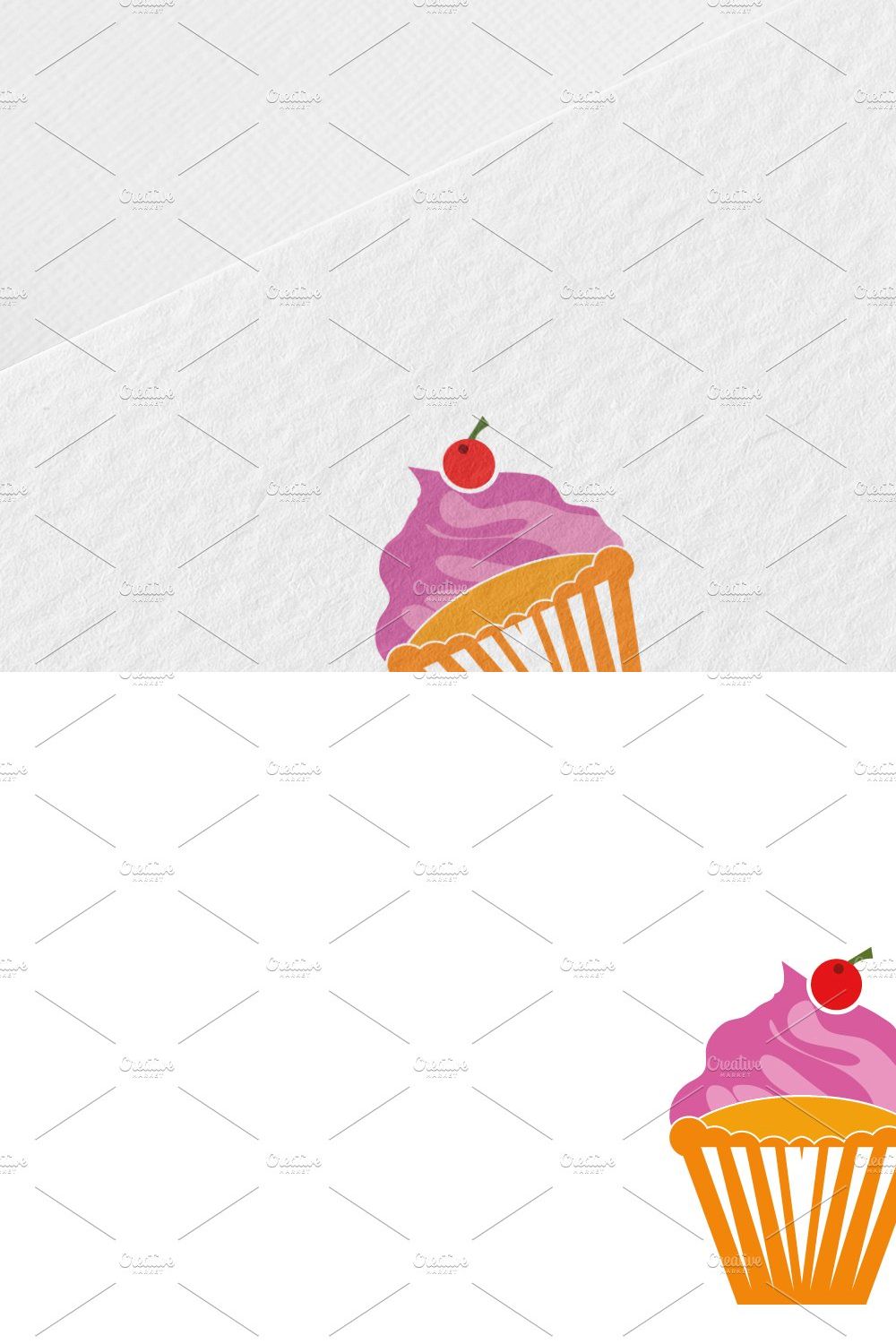 Cupcake Logo Template pinterest preview image.