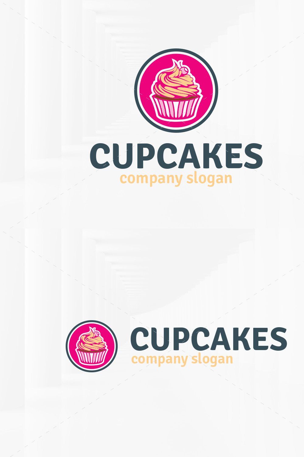 Cupcakes Logo Template pinterest preview image.