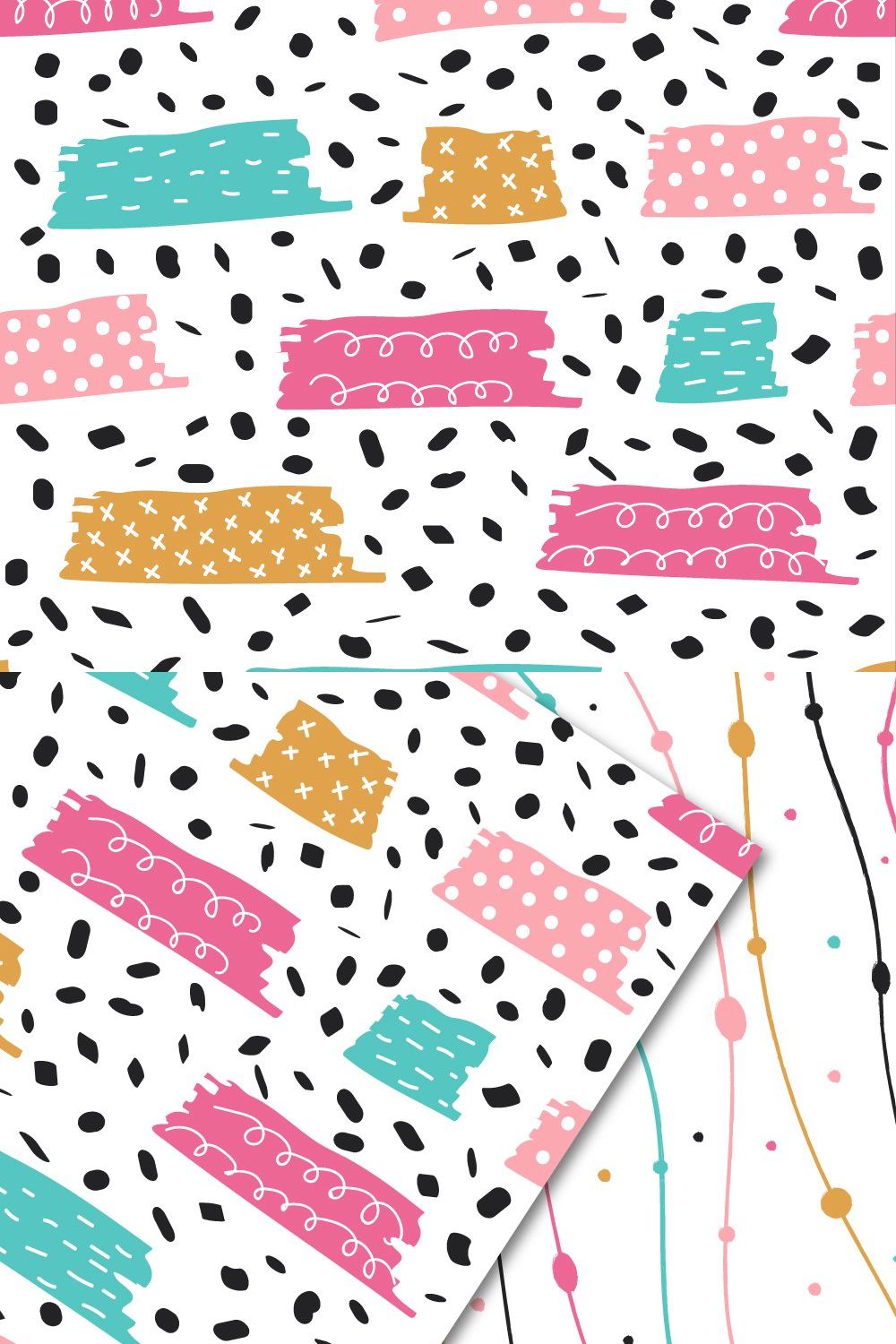 Cute Abstract Doodle Pattern Pack pinterest preview image.
