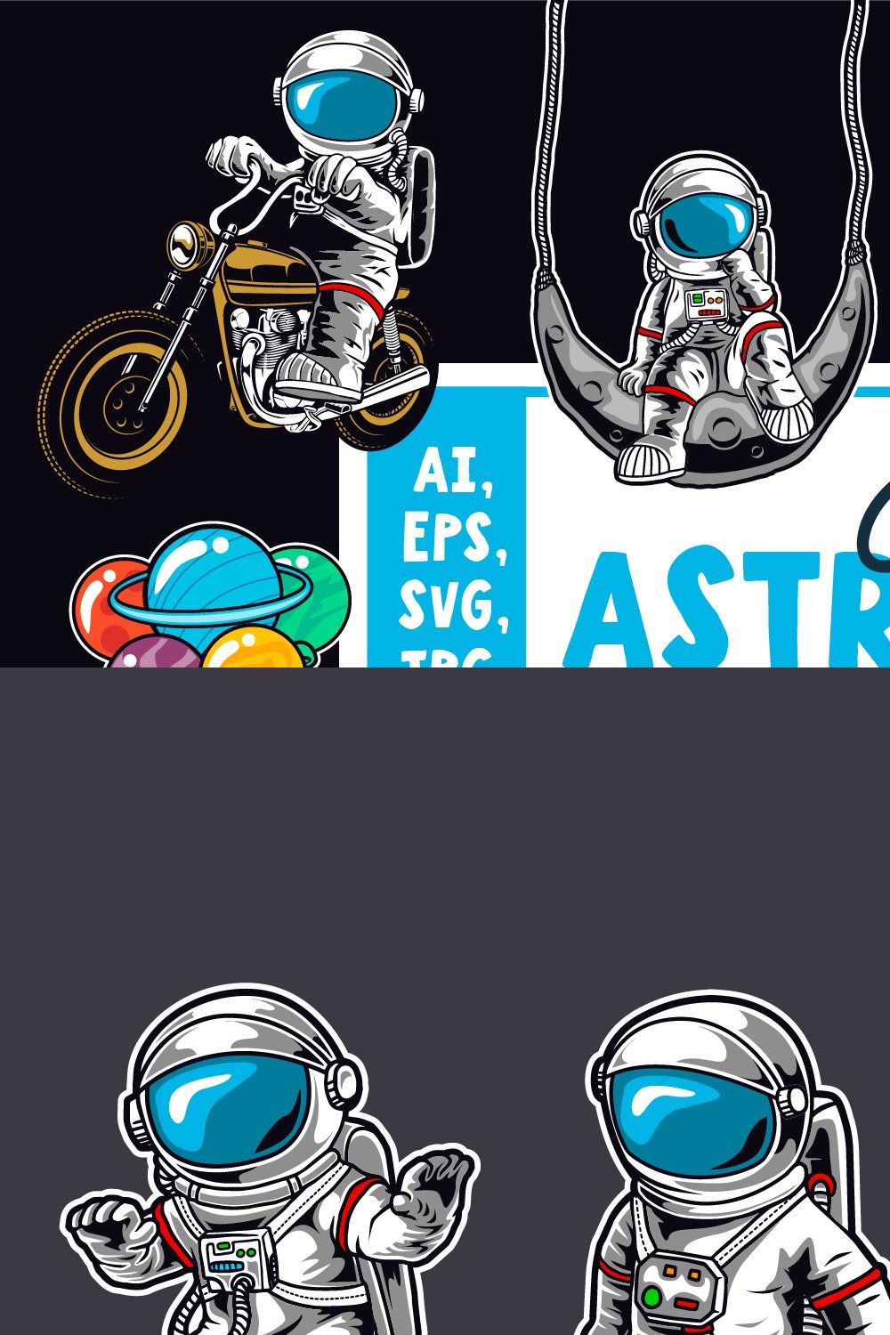 Cute Astronaut collection pinterest preview image.