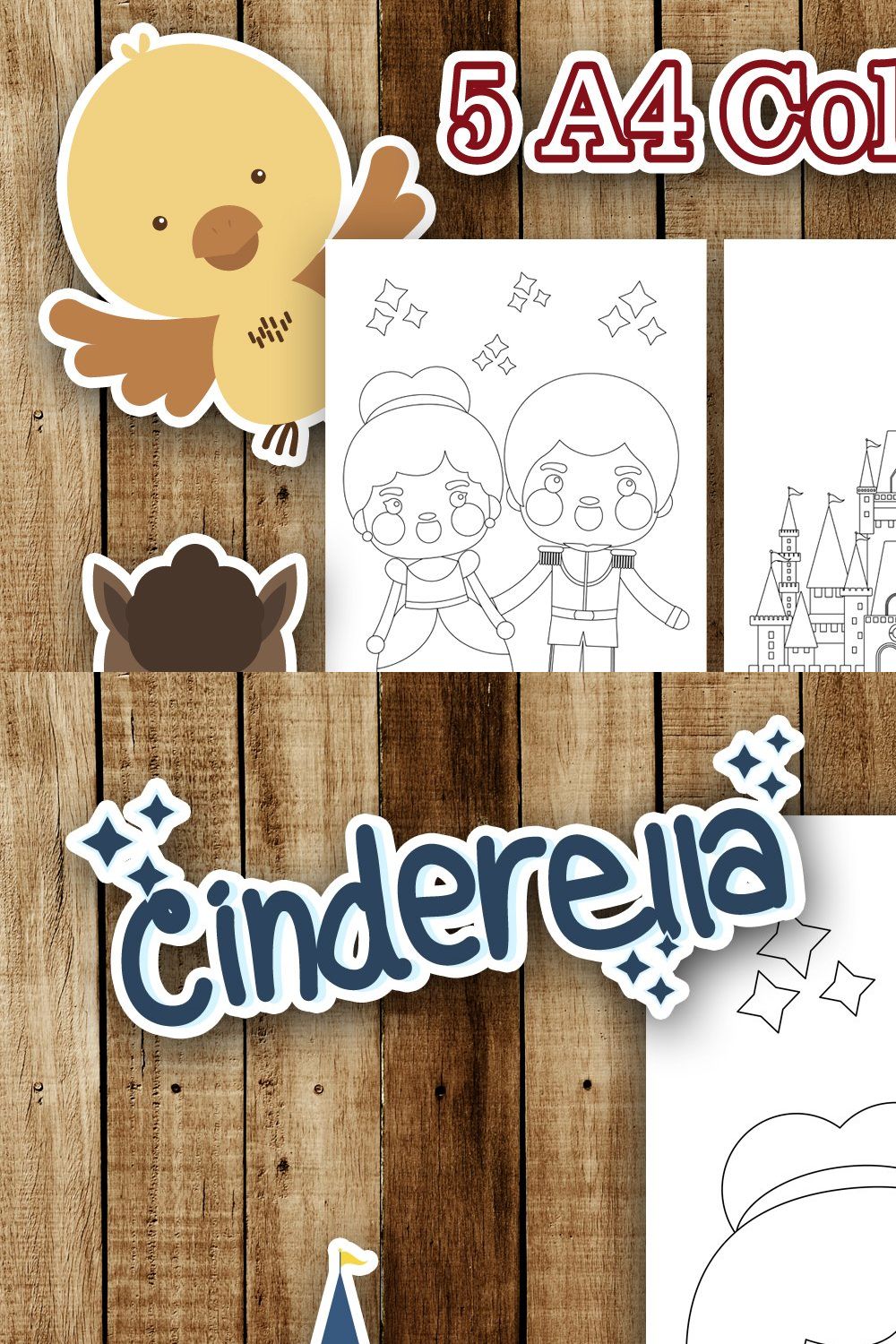 Cute Cinderella Coloring Pages pinterest preview image.