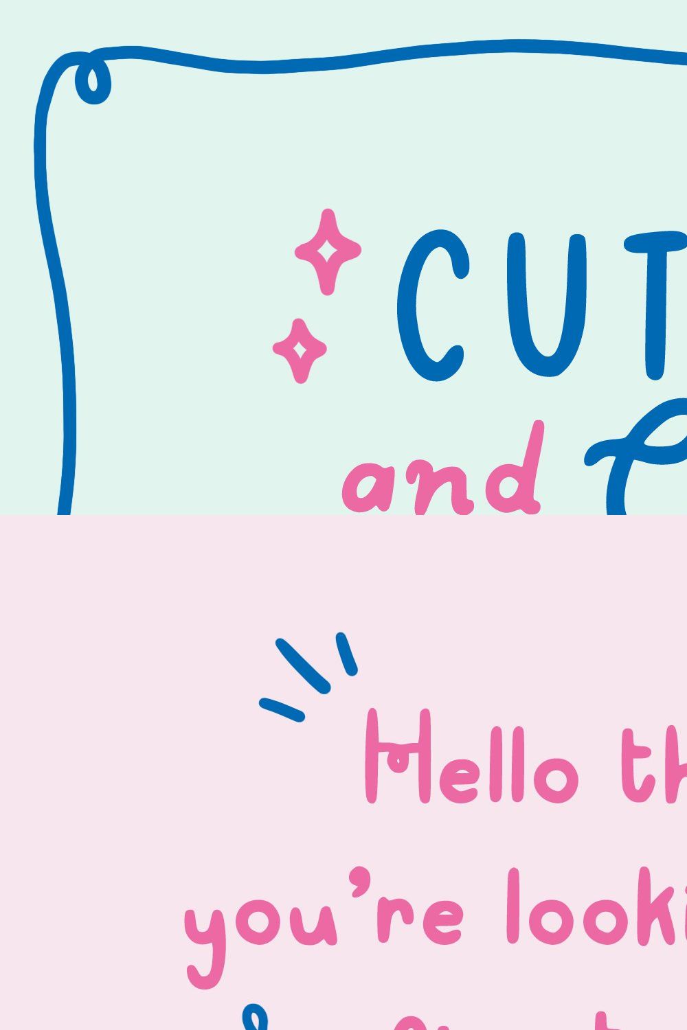 Cute & Curly handwritten fonts pinterest preview image.