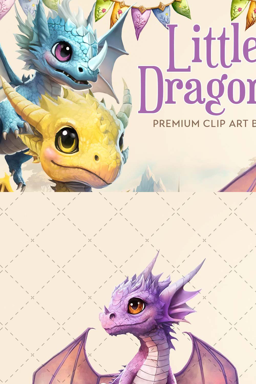 Cute Dragons Clipart 2 pinterest preview image.