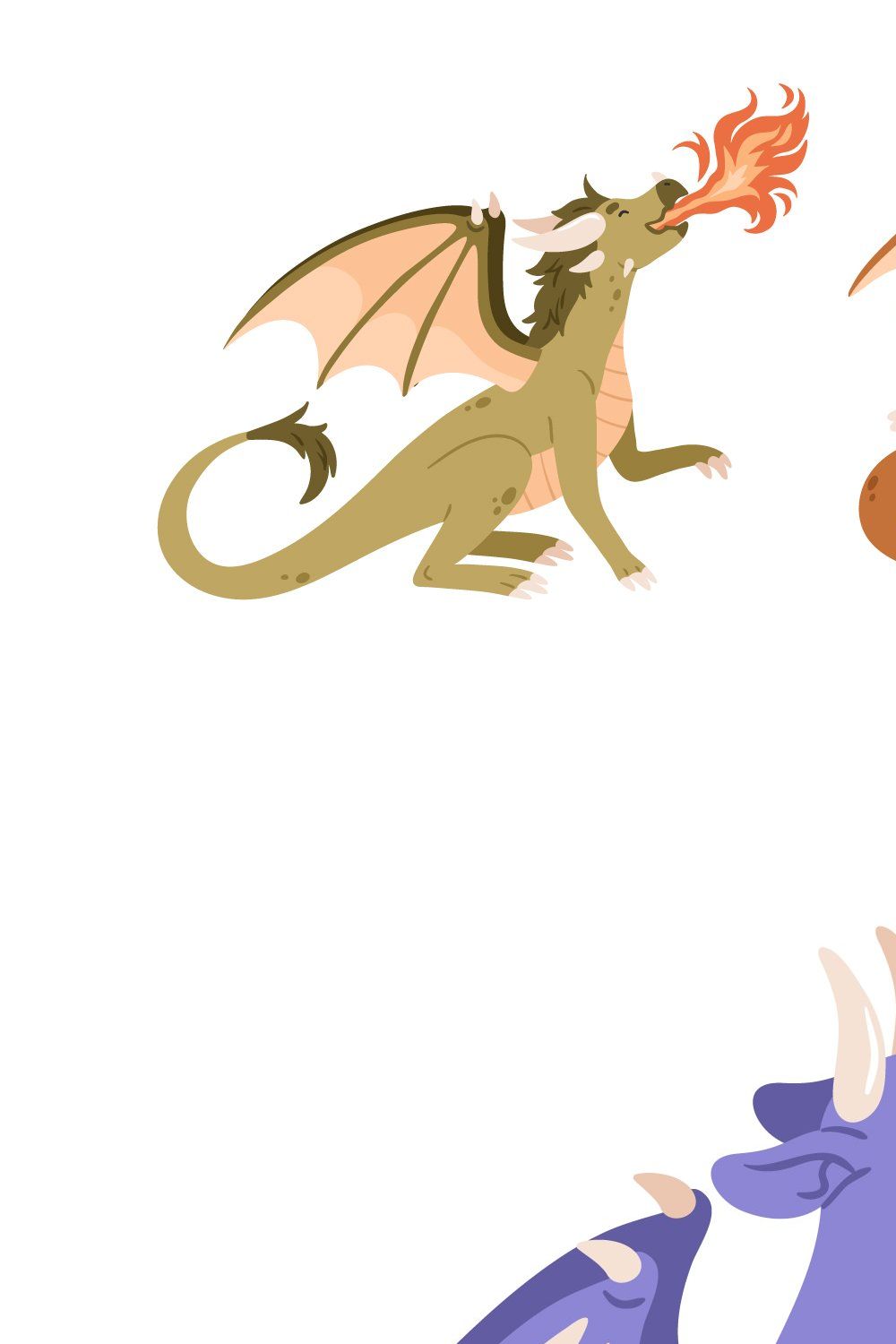 Cute funny baby dragons set pinterest preview image.