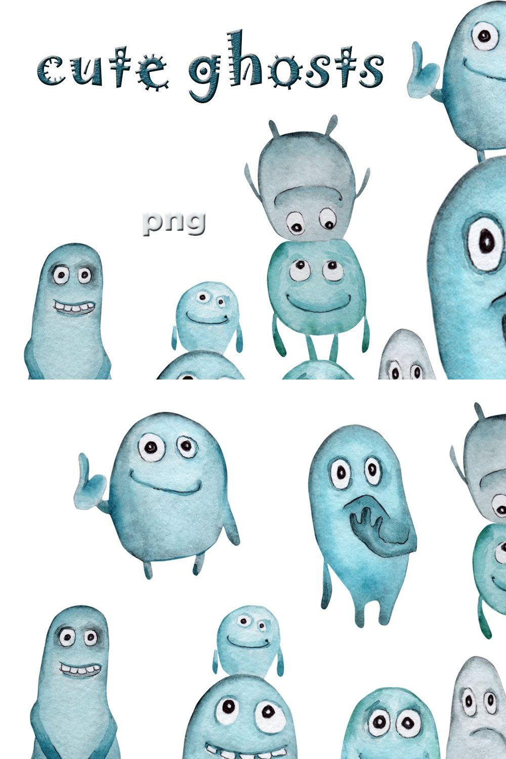cute ghosts pinterest preview image.