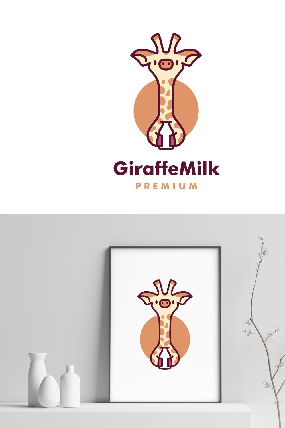 cute giraffe logo pinterest preview image.