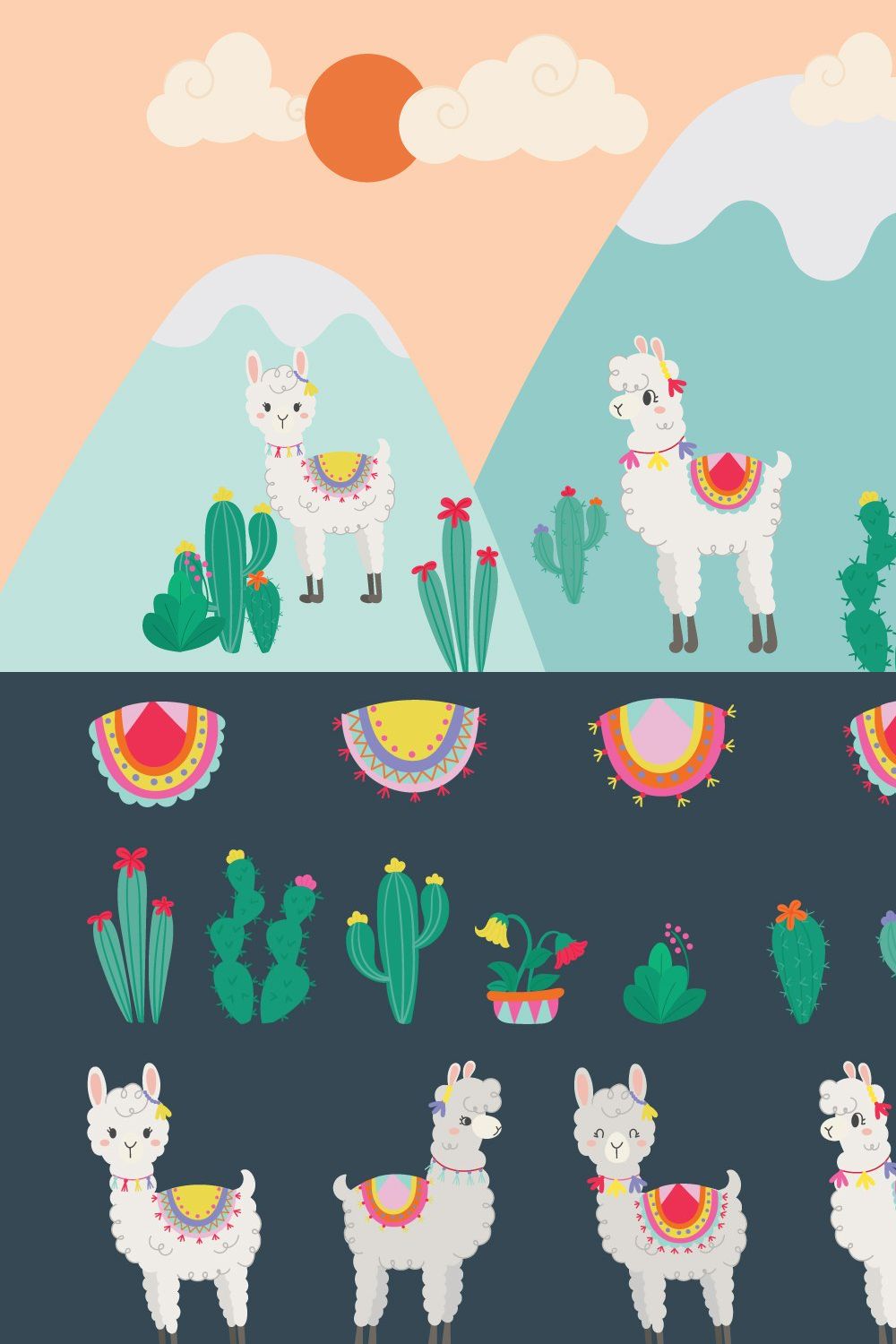 "cute llama" pinterest preview image.
