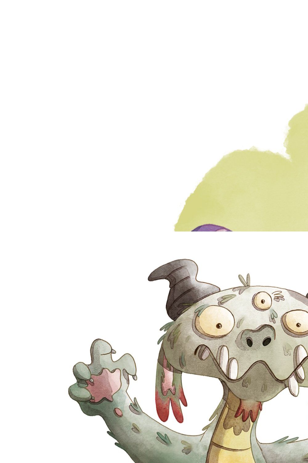 Cute monsters | Watercolor clipart pinterest preview image.