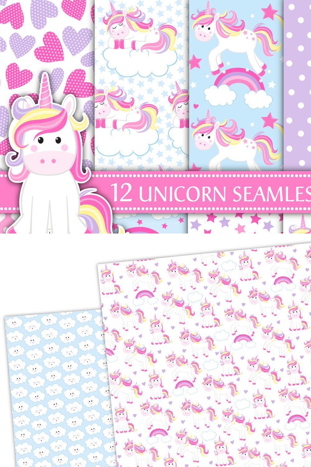 Cute Unicorn Patterns -P28 pinterest preview image.
