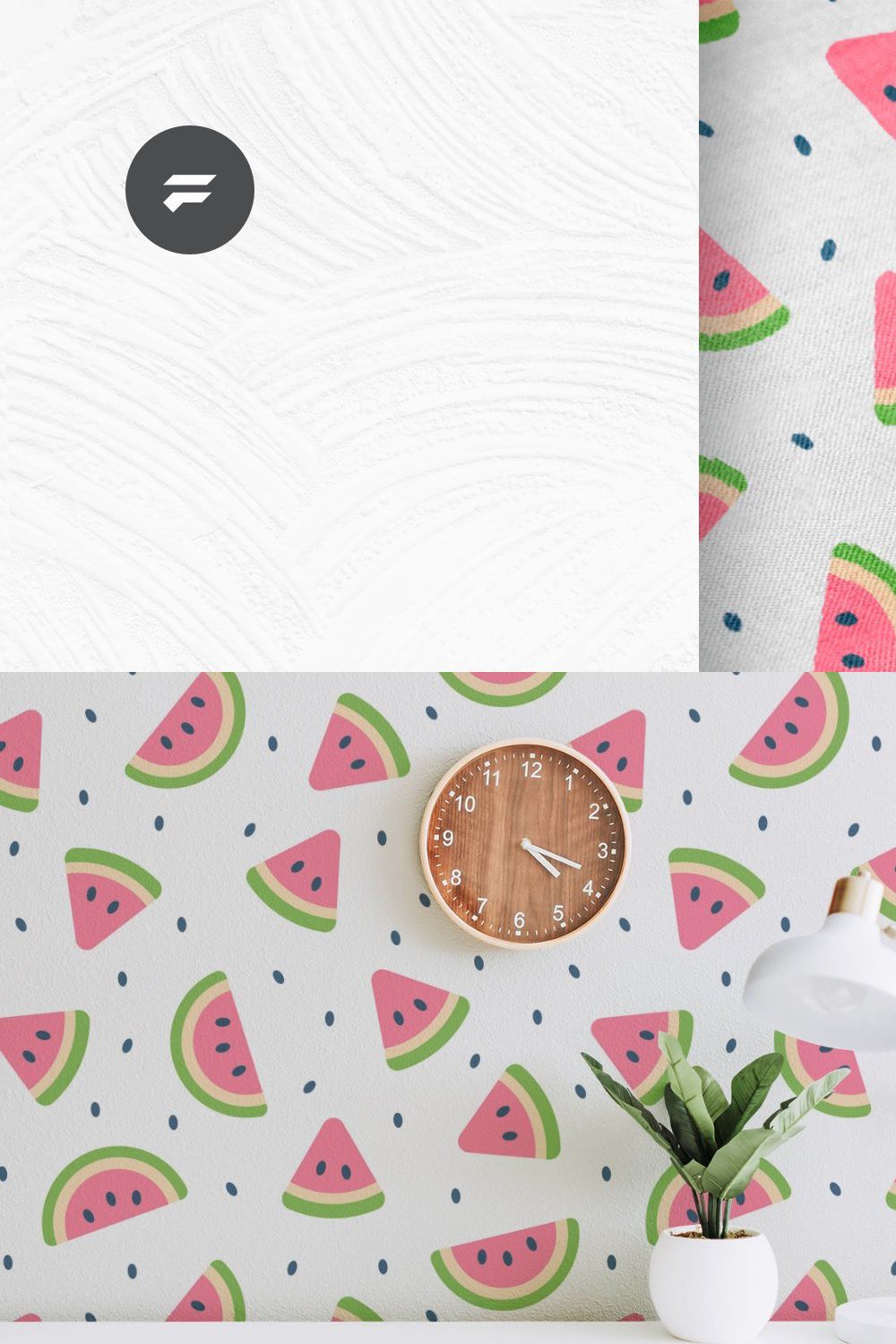 Cute Watermelon Pattern pinterest preview image.