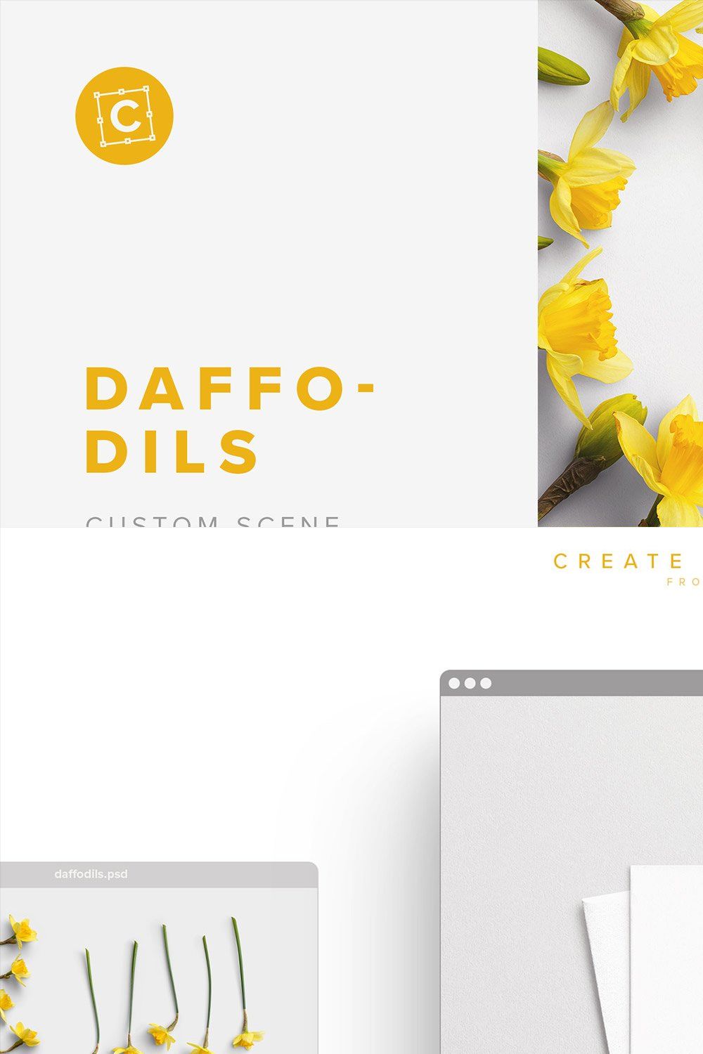 Daffodils Custom Scene Creator pinterest preview image.