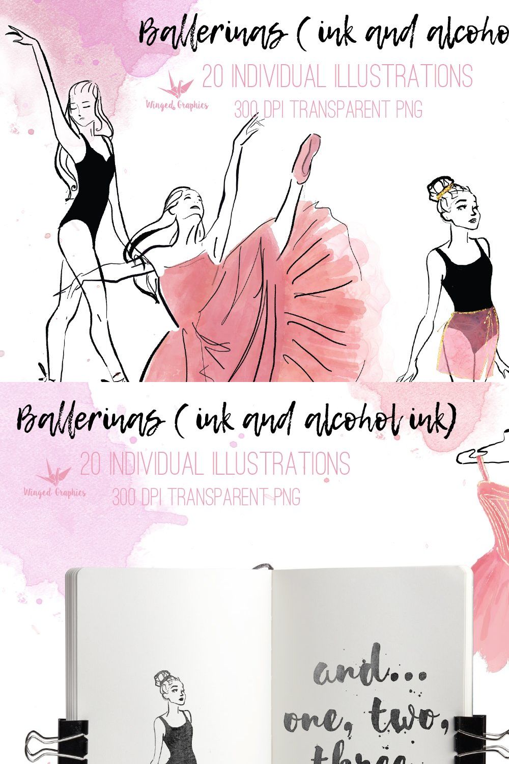 dancers, ballerinas ink & alcoholink pinterest preview image.