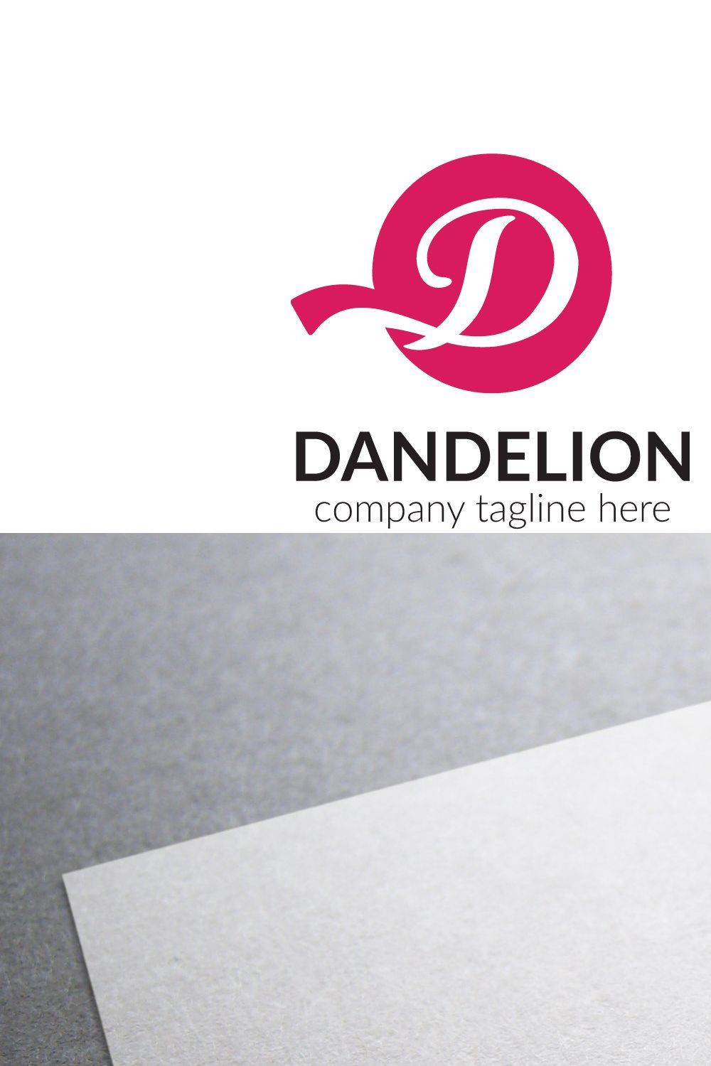 Dandelion Letter D Logo pinterest preview image.