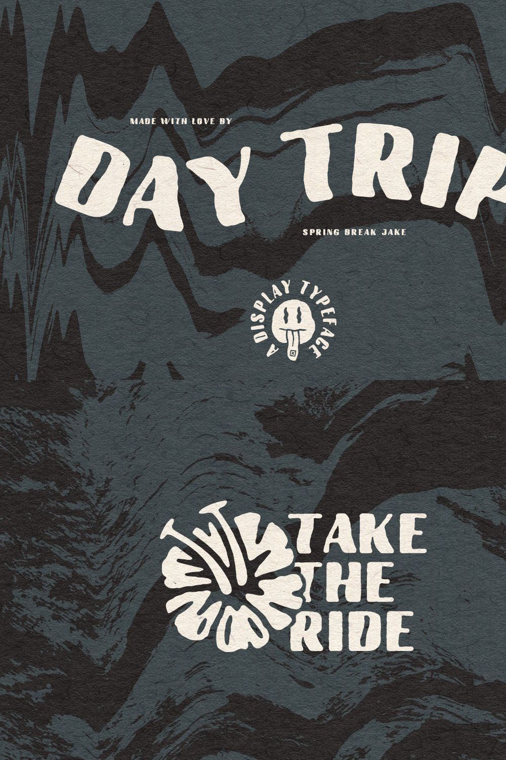 Day Trip - Psychedelic Display Font pinterest preview image.