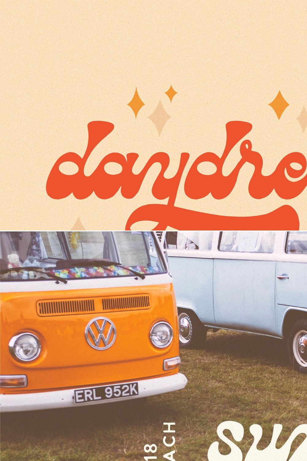 Daydreamer Retro Font pinterest preview image.