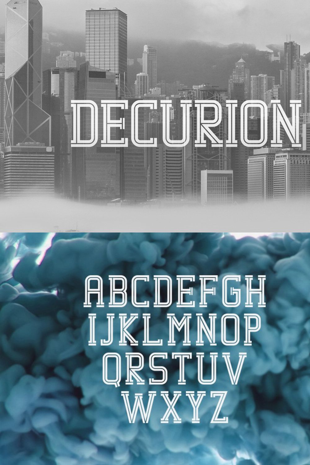 Decurion Typeface pinterest preview image.