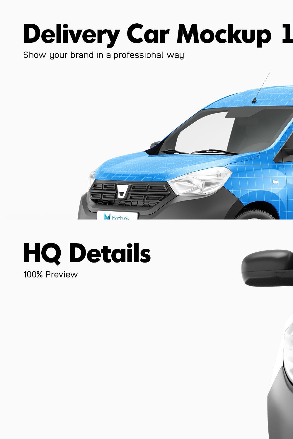 Delivery Car Mockup 11 pinterest preview image.