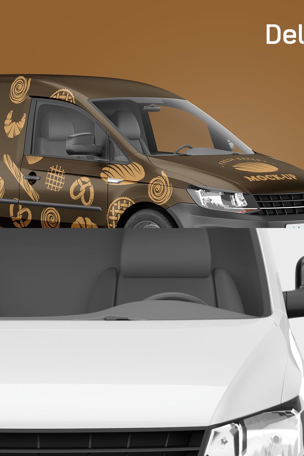 Delivery Car Mockup pinterest preview image.