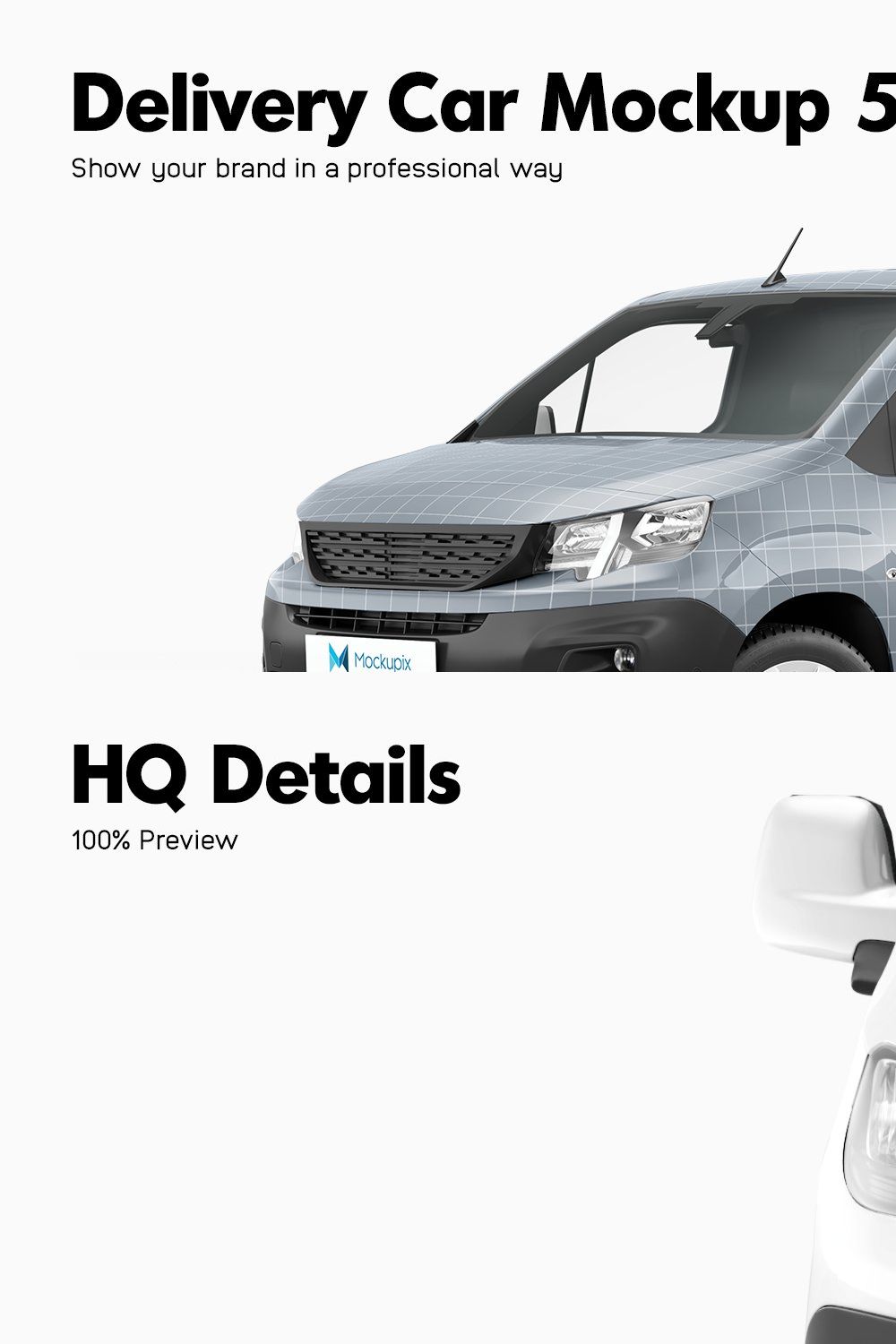 Delivery Car Mockup 5 pinterest preview image.