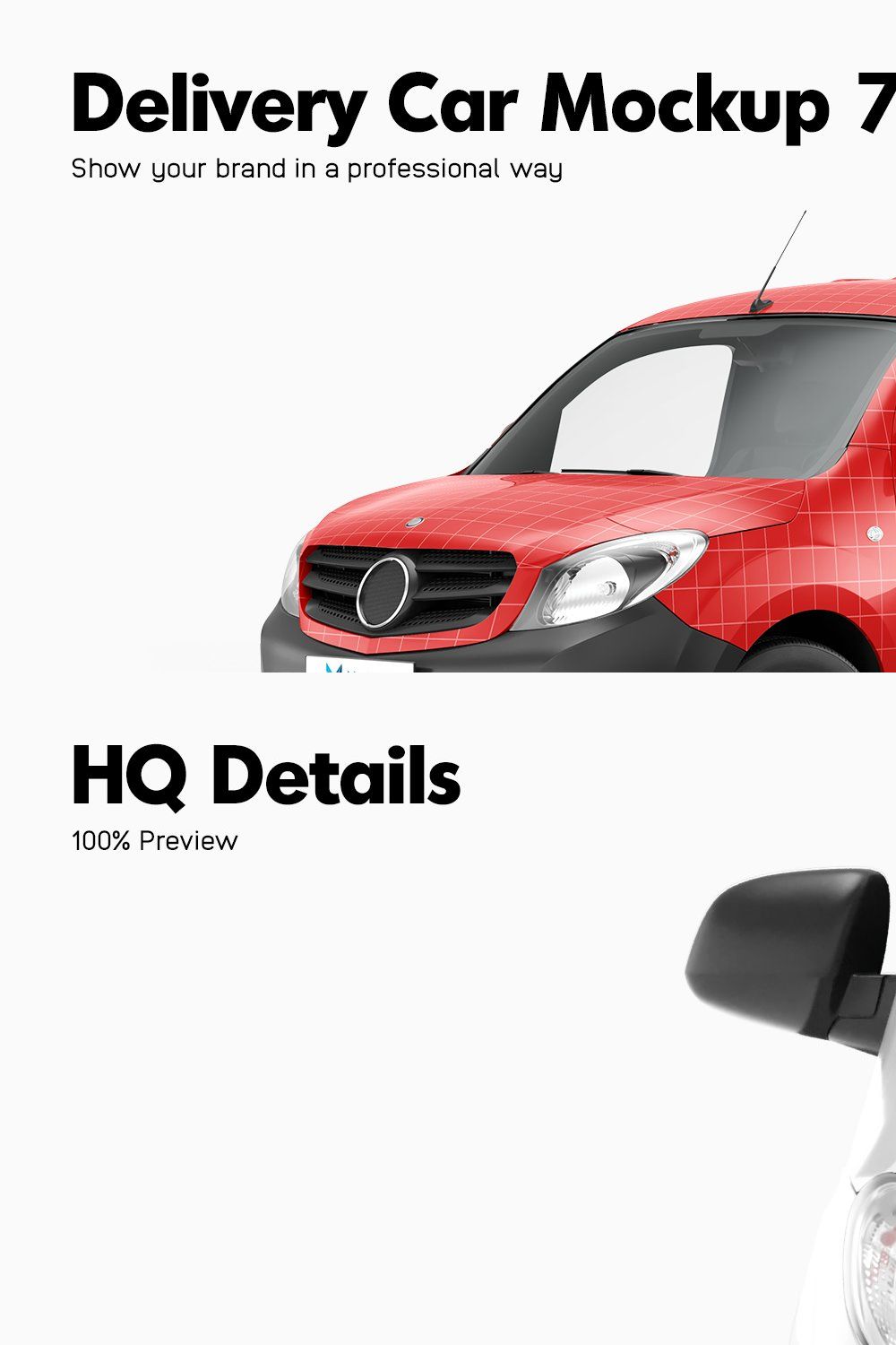 Delivery Car Mockup 7 pinterest preview image.