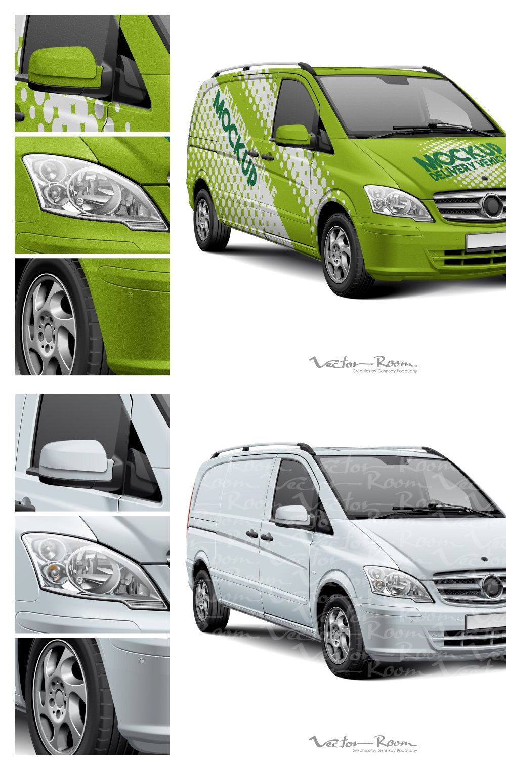 Delivery Vehicle Mockup pinterest preview image.