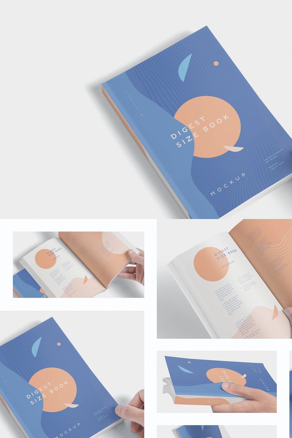 Digest Size Book Mockups pinterest preview image.