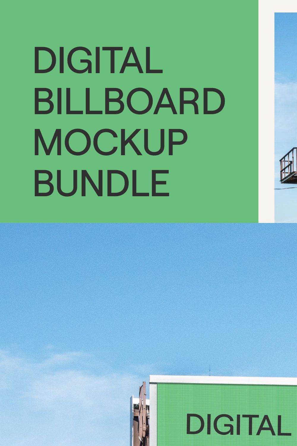 Digital Billboard Mockup PSD Bundle pinterest preview image.