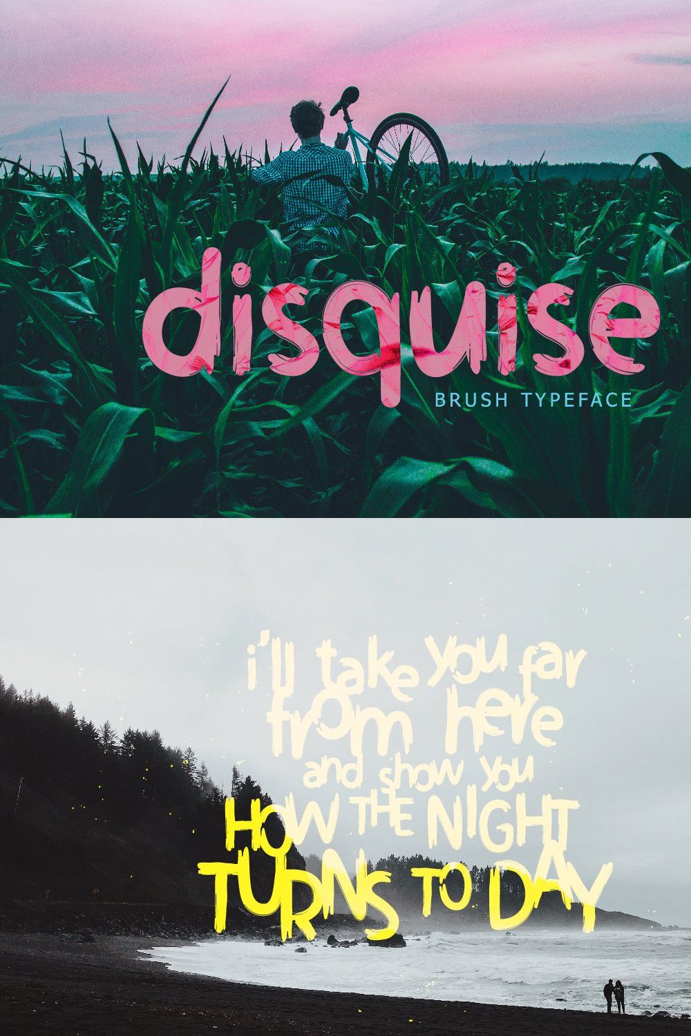 Disquise Brush Typeface pinterest preview image.