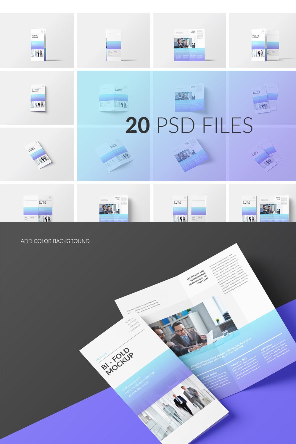 DL Bi-Fold Brochure Mockup pinterest preview image.