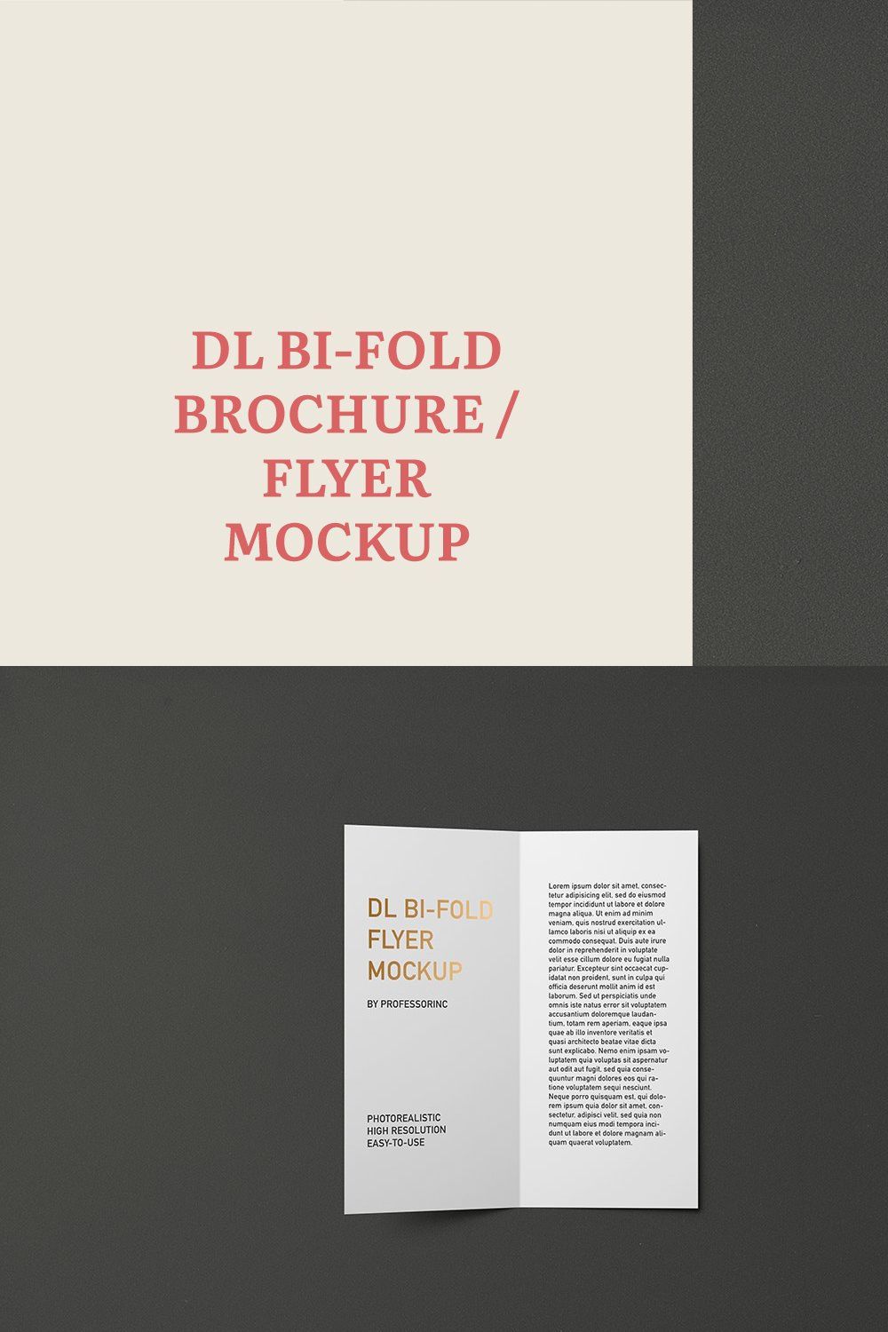 DL Bi-Fold Flyer / Brochure Mockup pinterest preview image.