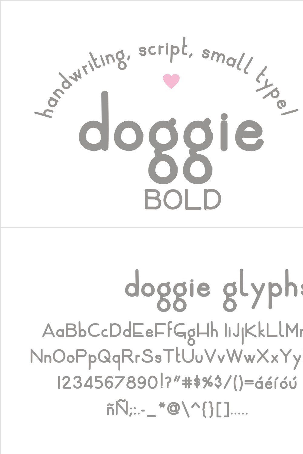Doggie Bold Font pinterest preview image.