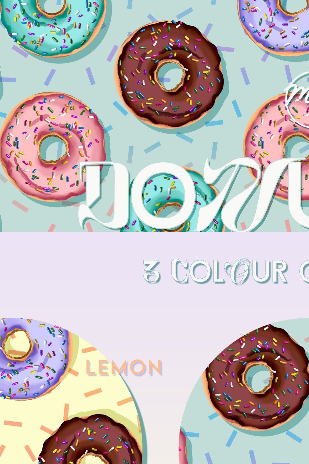 Donutery Pattern and Motifs pinterest preview image.