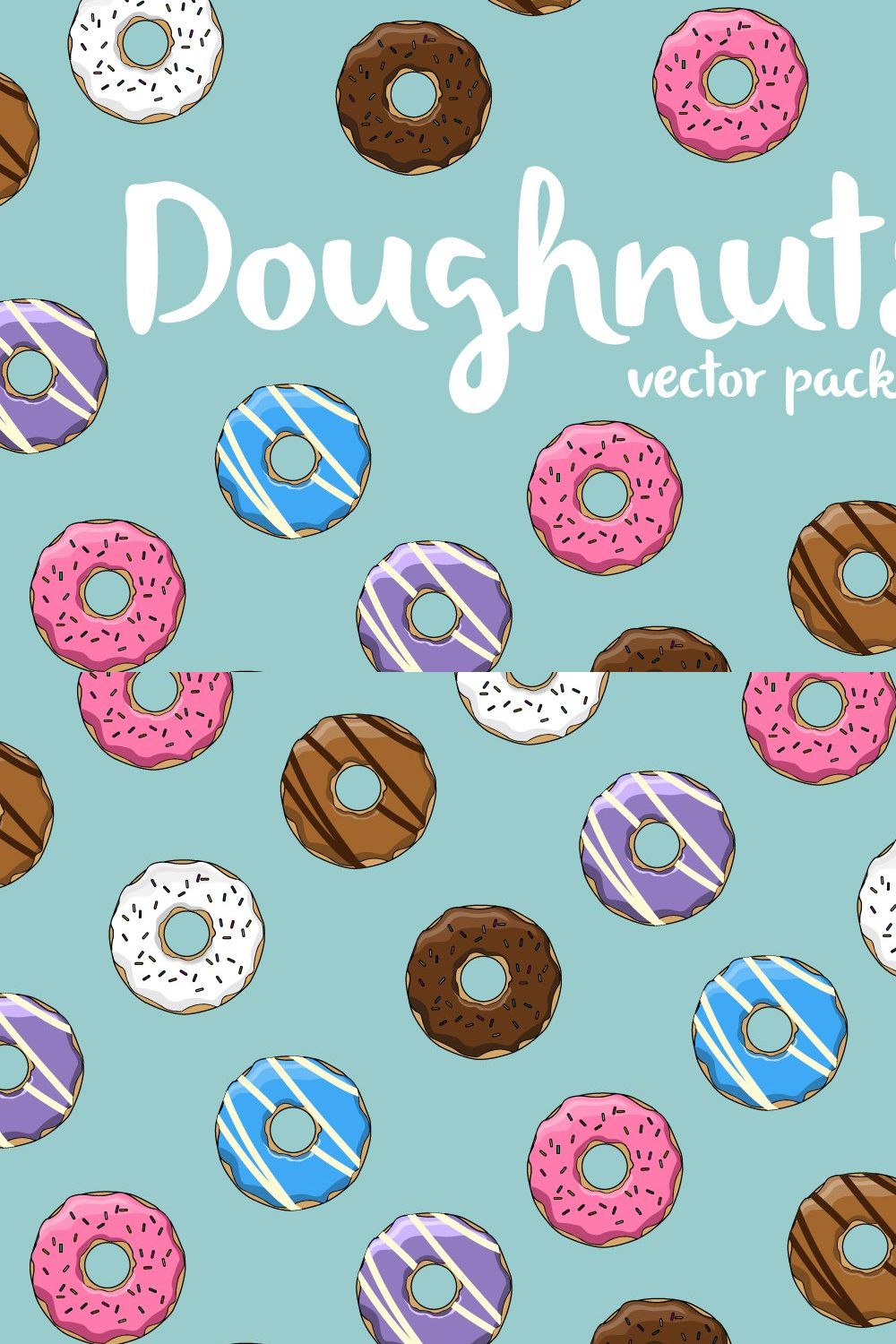 Doughnuts vector pack pinterest preview image.