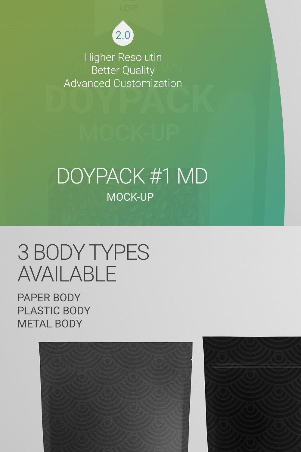 Doypack Pouch Mockup pinterest preview image.