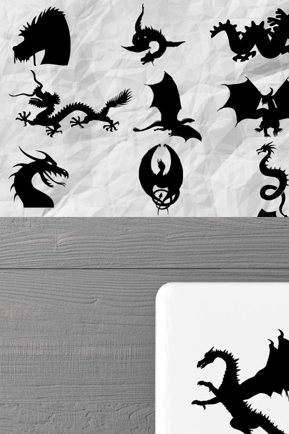 Dragon Silhouette pinterest preview image.