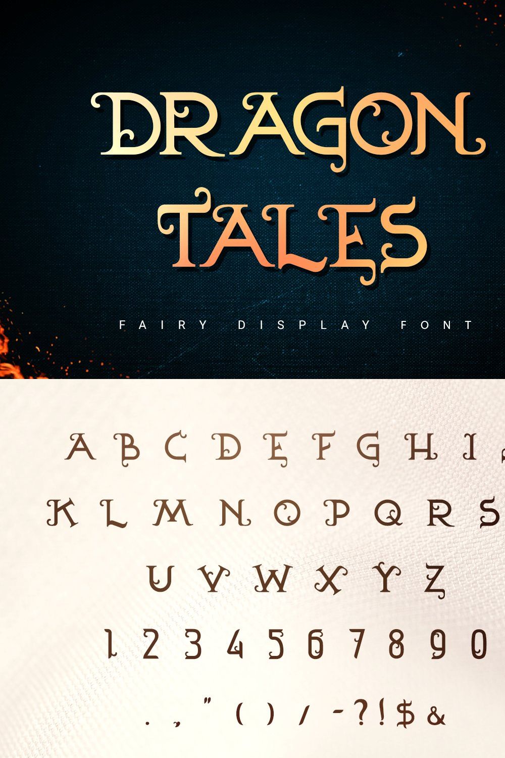 Dragon Tales | fairy font pinterest preview image.