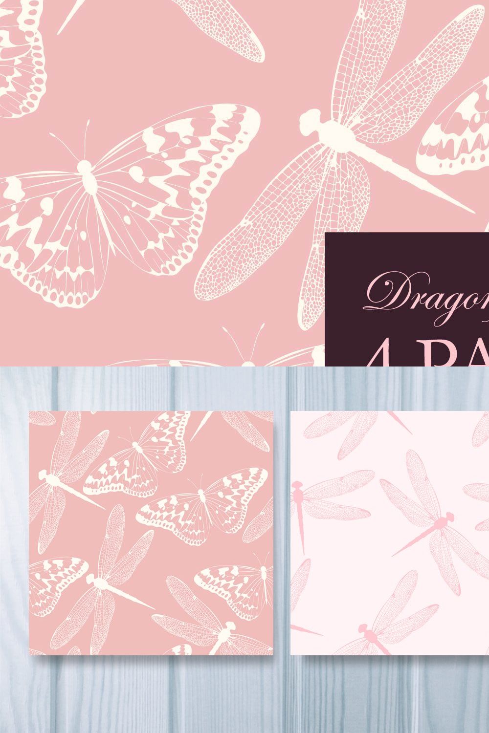 Dragonflies and Butterflies Patterns pinterest preview image.