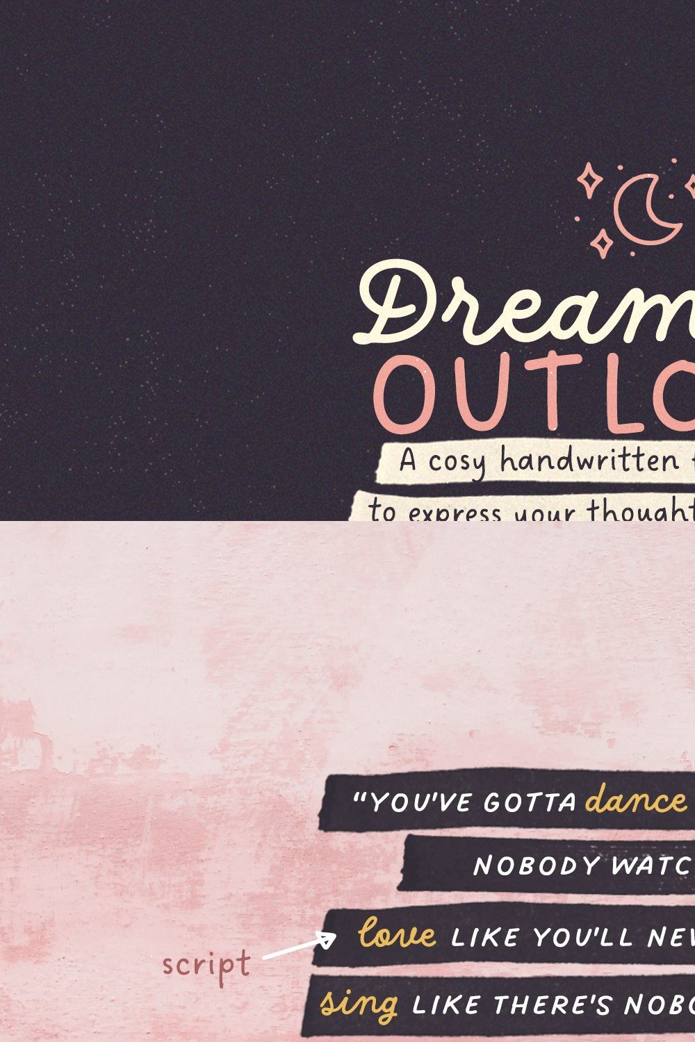 Dreaming Outloud Font Pack pinterest preview image.