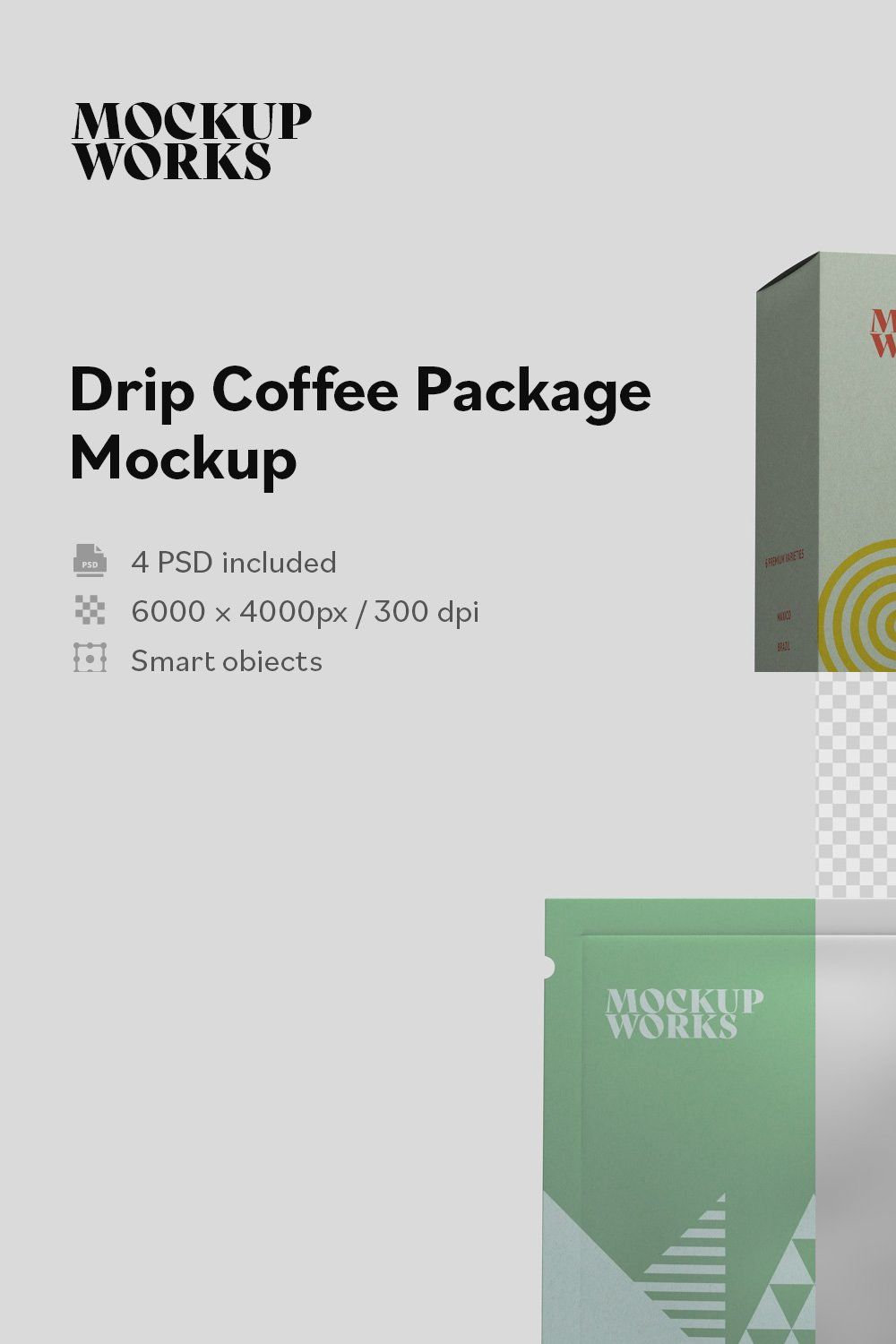 Drip Coffee Package Mockup pinterest preview image.