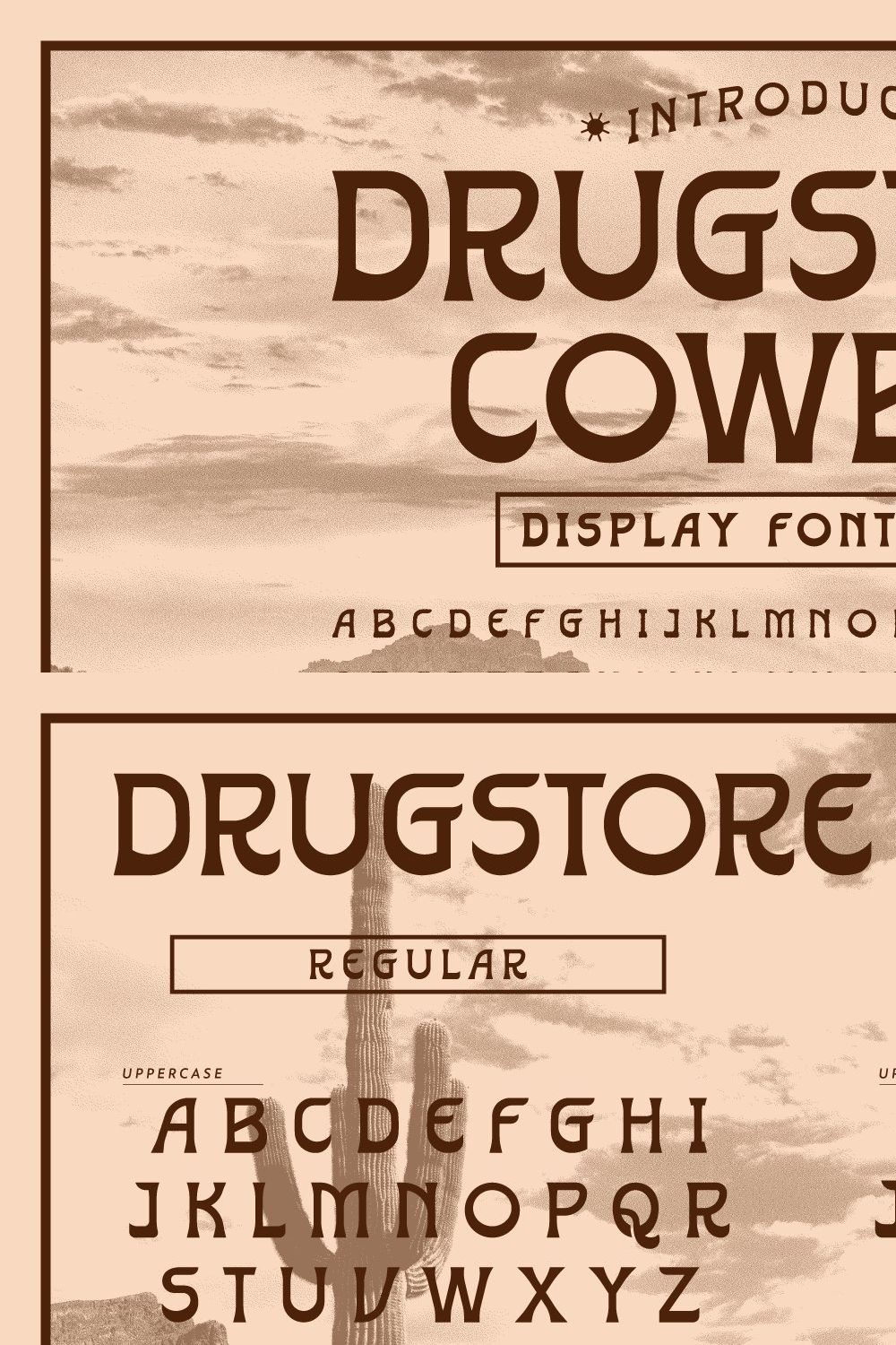 Drugstore Cowboy Font Family pinterest preview image.
