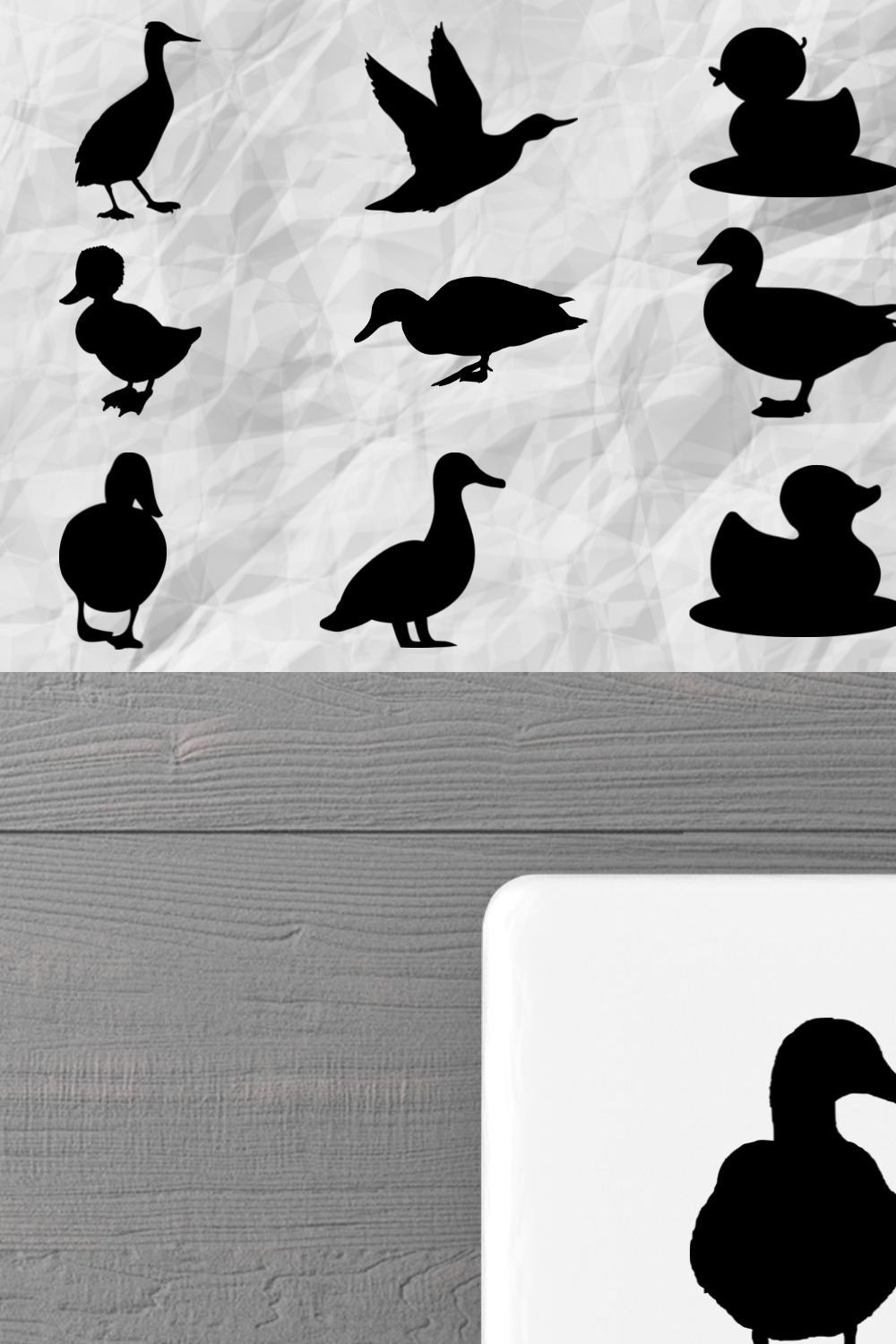 Duck Silhouette pinterest preview image.